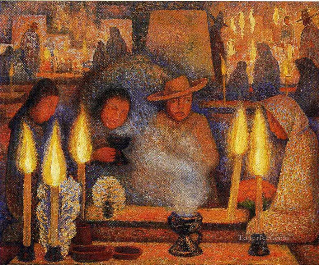 the day of the dead 1944 communism Diego Rivera Oil Paintings
